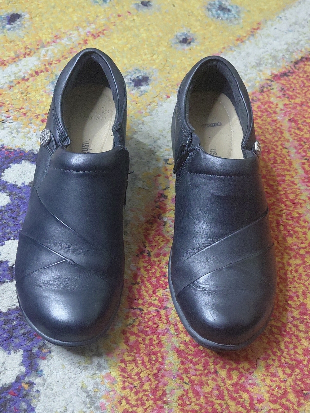 Clarks Collection Channing Ann Slip-On Loafers Shoes with Decorative Button